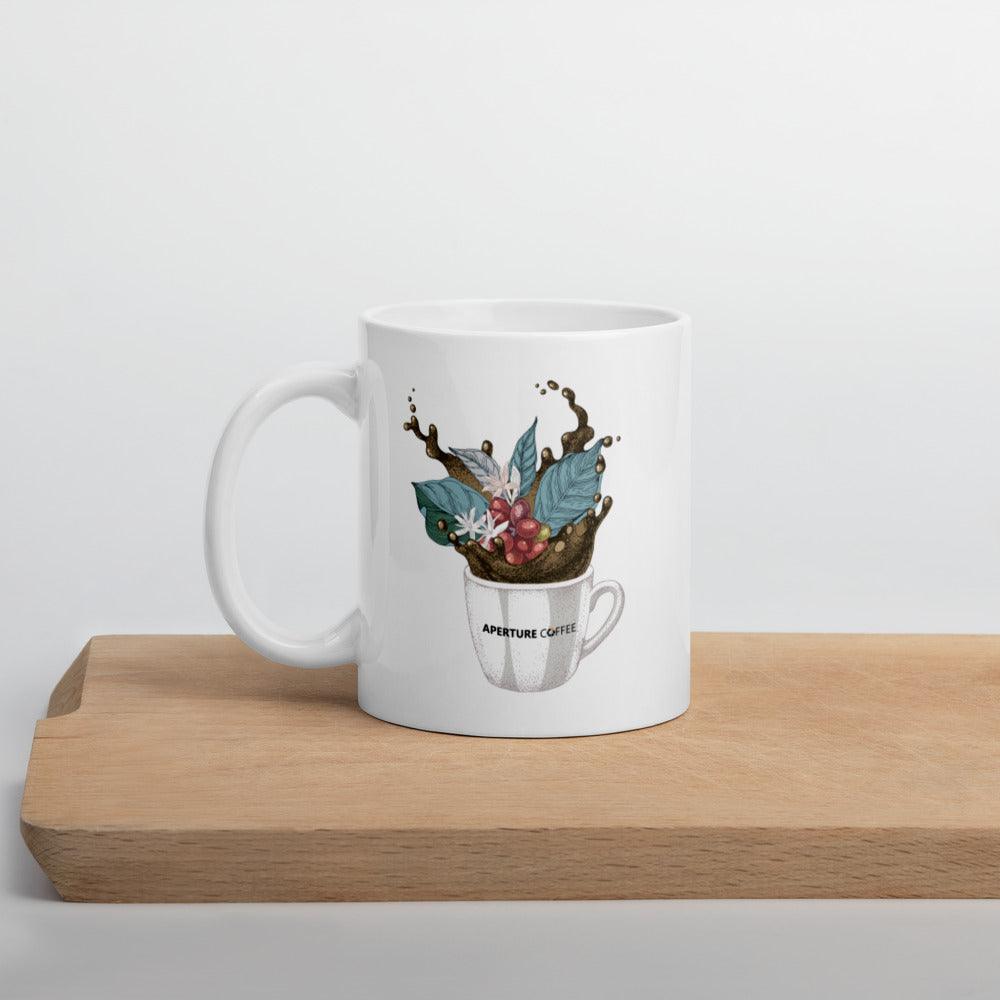 Coffee Dive White glossy mug - Aperture Coffee