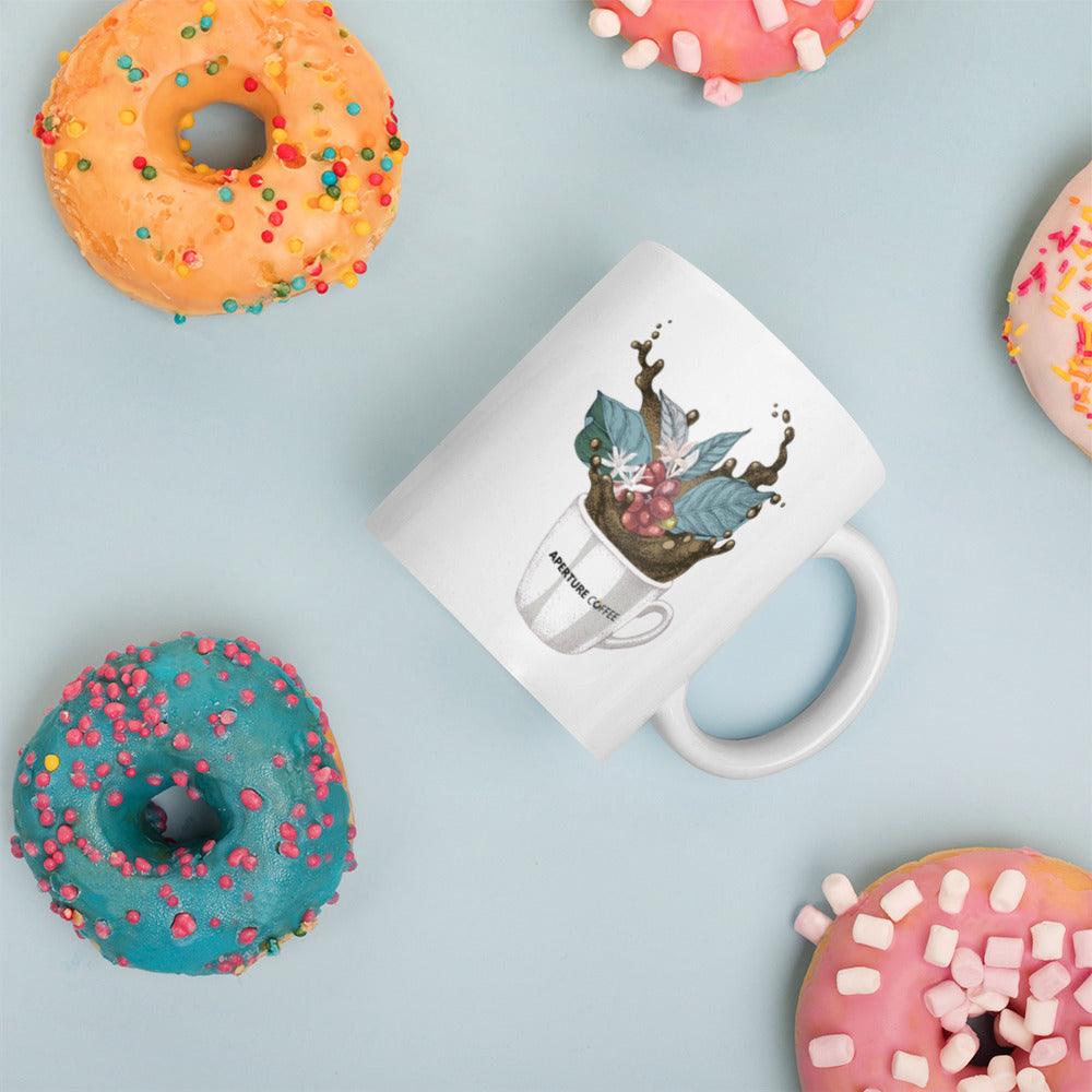 Coffee Dive White glossy mug - Aperture Coffee