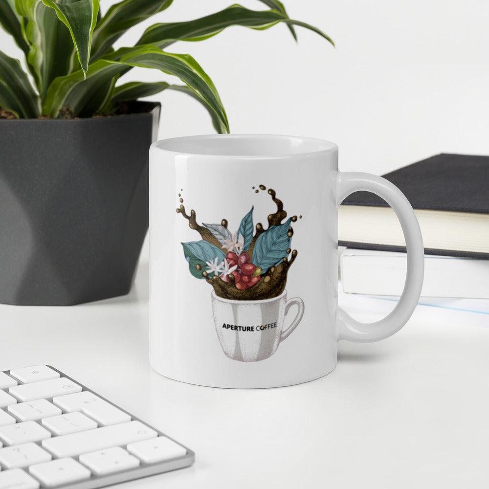 Coffee Dive White glossy mug - Aperture Coffee