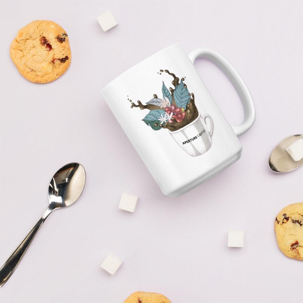 Coffee Dive White glossy mug - Aperture Coffee