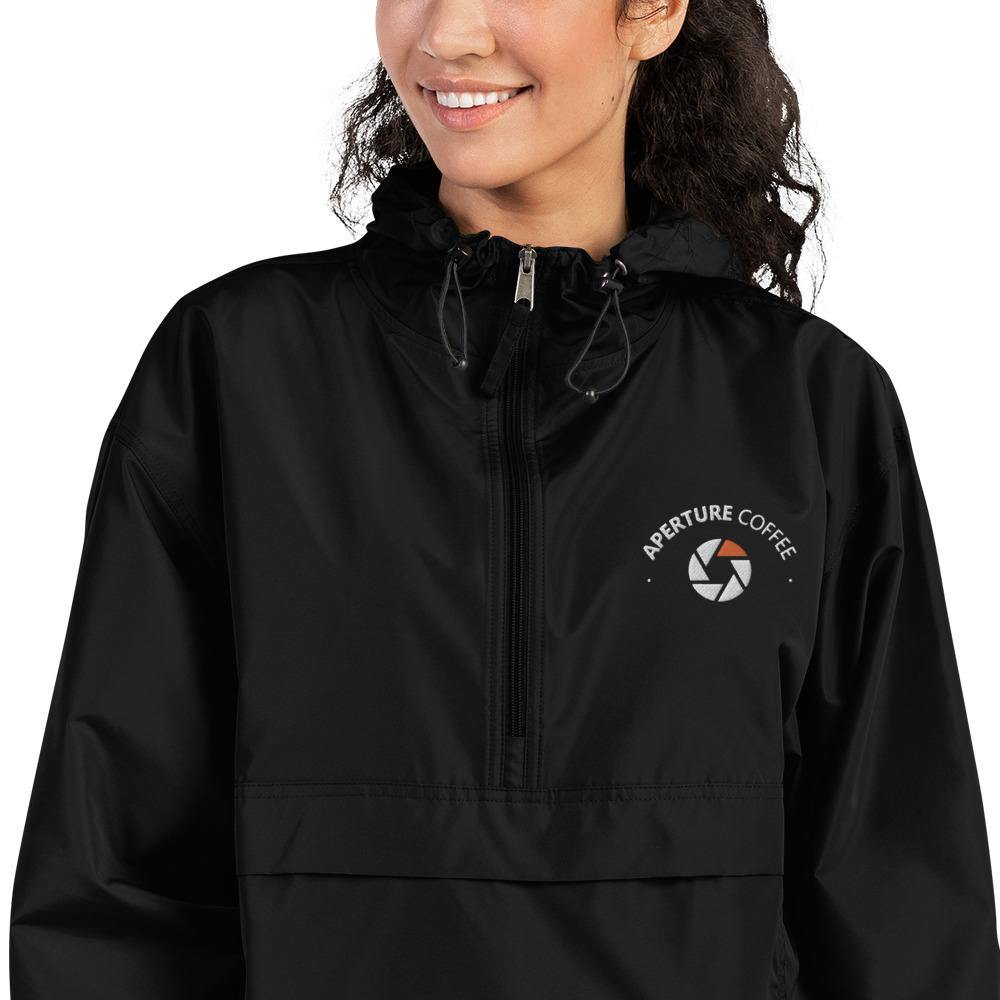Aperture Coffee Embroidered Champion Packable Jacket - Aperture Coffee